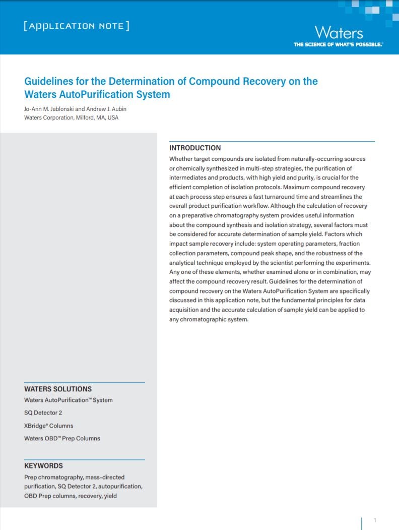 Guidelines for Determination of Compound Recovery