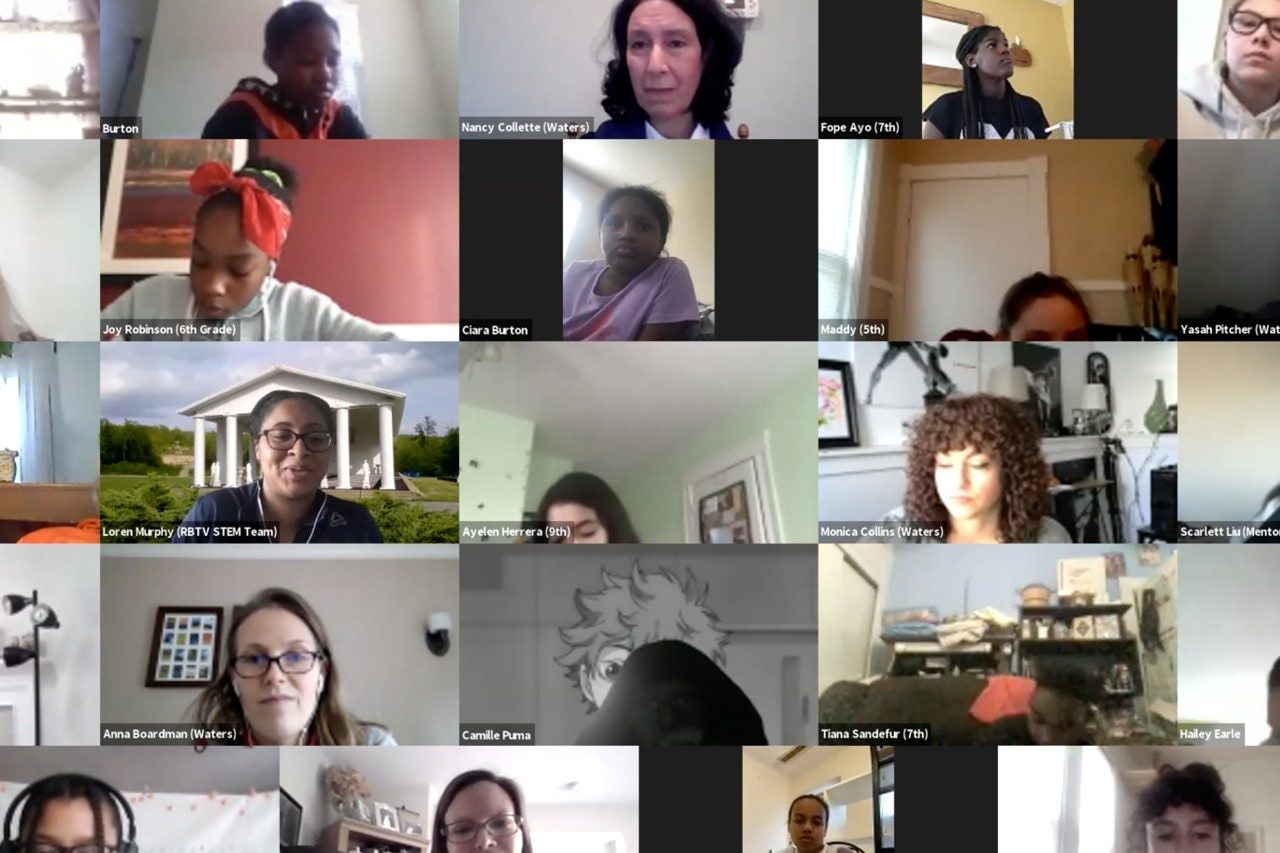 Group of people on a video conference regarding the STEM Gender Gap