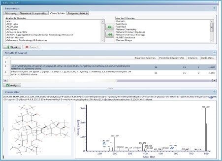 Structural elucidation for the identification and confirmation of the unmatched component at 796.5204 m/z. 