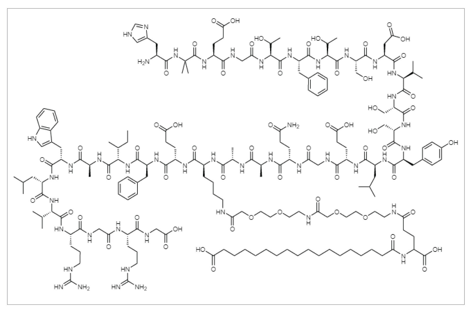 Chemical structure of Semaglutide