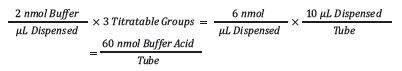 Determine the amount of buffer in each tube